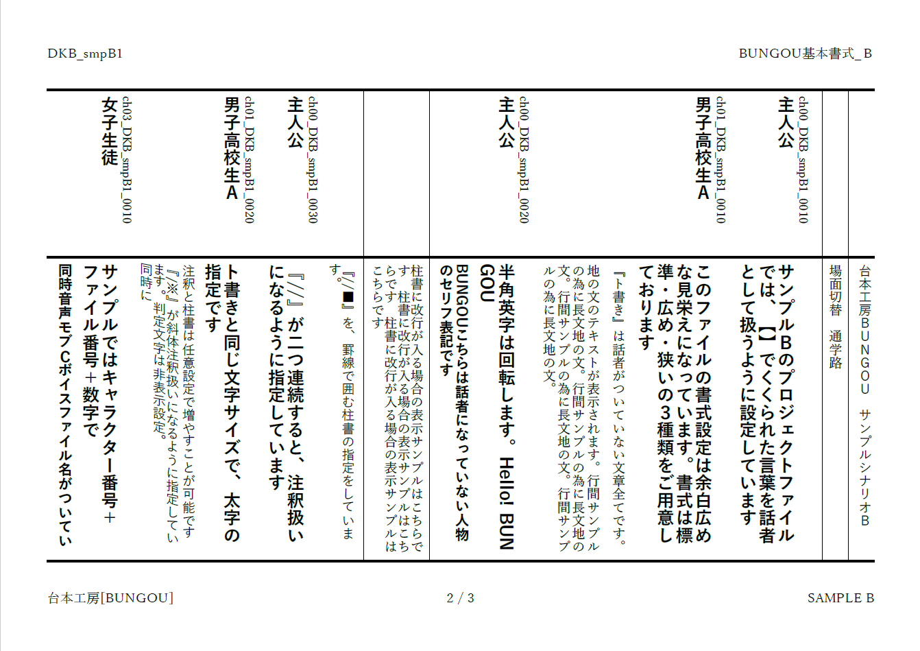 出力例：基本書式B（余白広め）