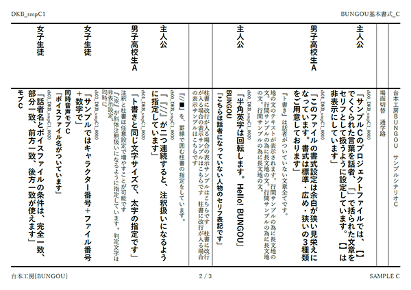 出力例：基本書式C（余白狭い）